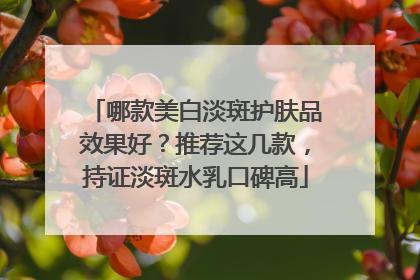 哪款美白淡斑护肤品效果好？推荐这几款，持证淡斑水乳口碑高