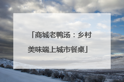 商城老鸭汤：乡村美味端上城市餐桌