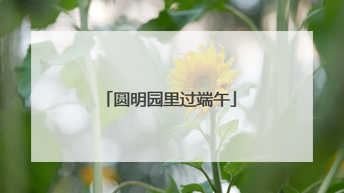 圆明园里过端午