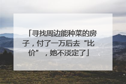 寻找周边能种菜的房子，付了一万后去“比价”，她不淡定了