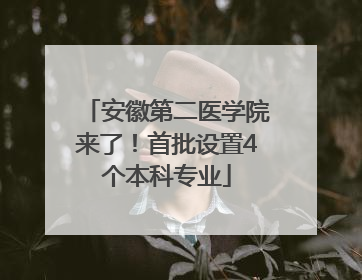 安徽第二医学院来了！首批设置4个本科专业
