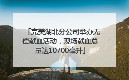完美湖北分公司举办无偿献血活动，现场献血总量达10700毫升