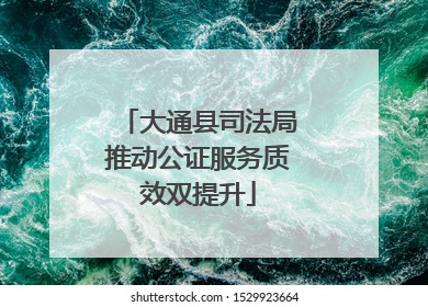 大通县司法局推动公证服务质效双提升
