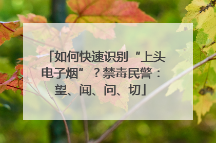 如何快速识别“上头电子烟”？禁毒民警：望、闻、问、切