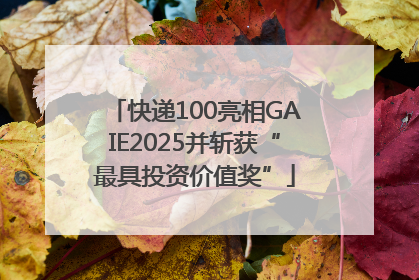 快递100亮相GAIE2025并斩获“最具投资价值奖”