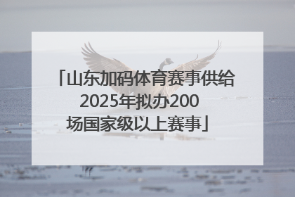 山东加码体育赛事供给 2025年拟办200场国家级以上赛事