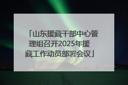 山东援藏干部中心管理组召开2025年援藏工作动员部署会议