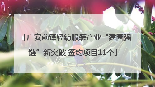 广安前锋轻纺服装产业“建圈强链”新突破 签约项目11个