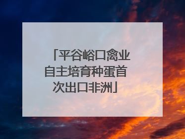平谷峪口禽业自主培育种蛋首次出口非洲