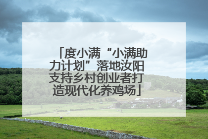 度小满“小满助力计划”落地汝阳支持乡村创业者打造现代化养鸡场