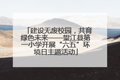 建设无废校园，共育绿色未来——望江县第一小学开展“六五”环境日主题活动