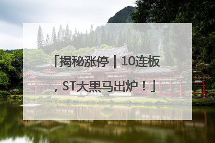 揭秘涨停｜10连板，ST大黑马出炉！