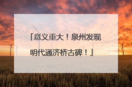 意义重大！泉州发现明代通济桥古碑！