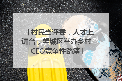 村民当评委，人才上讲台，望城区举办乡村CEO竞争性路演