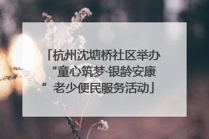 杭州沈塘桥社区举办“童心筑梦·银龄安康”老少便民服务活动