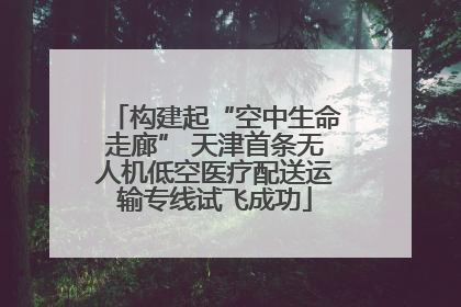构建起“空中生命走廊” 天津首条无人机低空医疗配送运输专线试飞成功