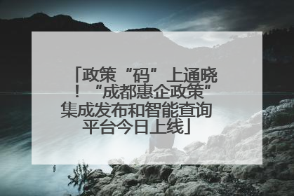 政策“码”上通晓！“成都惠企政策”集成发布和智能查询平台今日上线