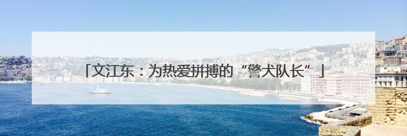文江东：为热爱拼搏的“警犬队长”