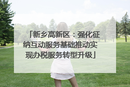 新乡高新区：强化征纳互动服务基础推动实现办税服务转型升级