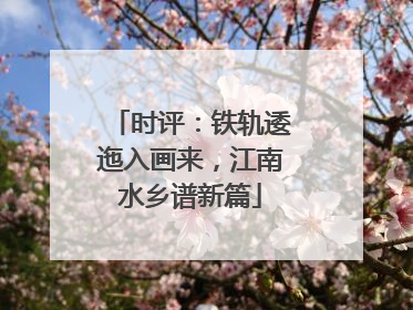 时评：铁轨逶迤入画来，江南水乡谱新篇