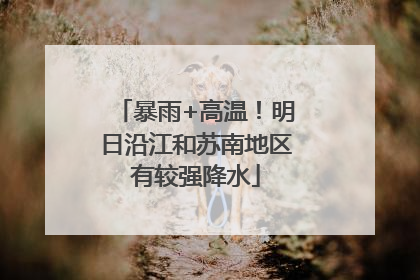 暴雨+高温！明日沿江和苏南地区有较强降水