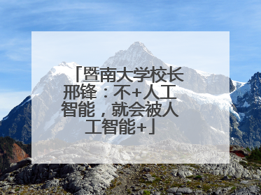 暨南大学校长邢锋：不+人工智能，就会被人工智能+