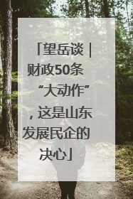 望岳谈｜财政50条“大动作”，这是山东发展民企的决心