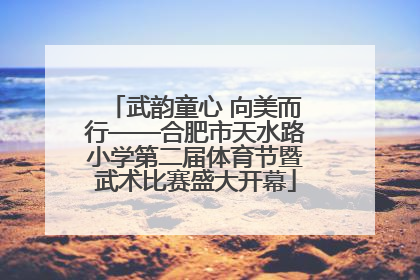 武韵童心 向美而行——合肥市天水路小学第二届体育节暨武术比赛盛大开幕
