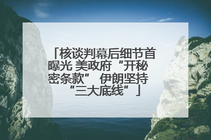 核谈判幕后细节首曝光 美政府“开秘密条款” 伊朗坚持“三大底线”