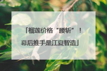 榴莲价格“腰斩”！幕后推手是江夏智造
