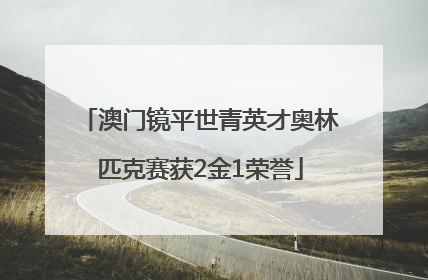 澳门镜平世青英才奥林匹克赛获2金1荣誉