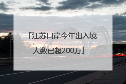 江苏口岸今年出入境人数已超200万