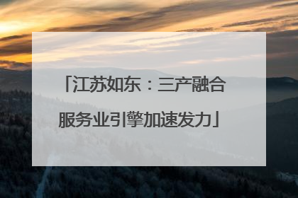 江苏如东：三产融合 服务业引擎加速发力