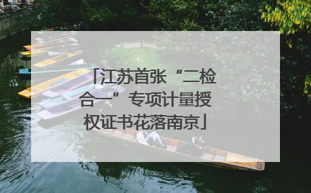 江苏首张“二检合一”专项计量授权证书花落南京