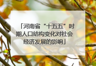 河南省“十五五”时期人口结构变化对社会经济发展的影响