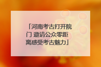 河南考古打开院门 邀请公众零距离感受考古魅力