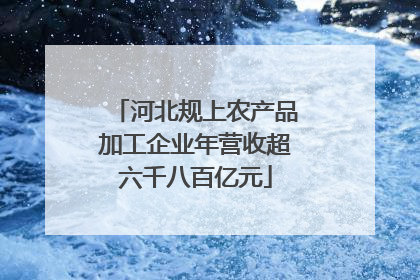 河北规上农产品加工企业年营收超六千八百亿元