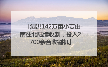 泗洪142万亩小麦由南往北陆续收割，投入2700余台收割机