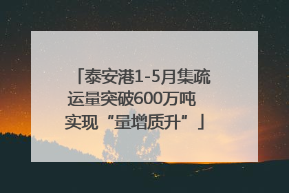 泰安港1-5月集疏运量突破600万吨 实现“量增质升”