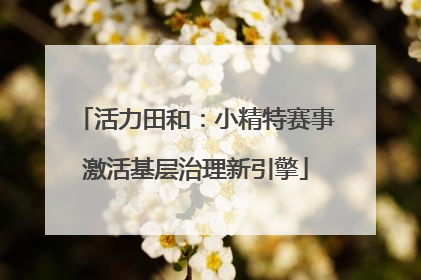 活力田和：小精特赛事激活基层治理新引擎