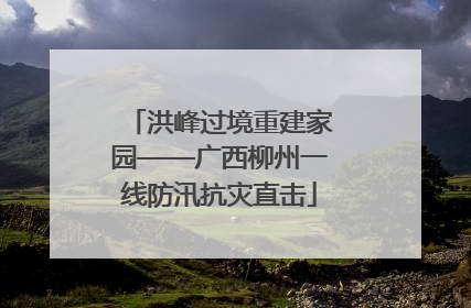 洪峰过境重建家园——广西柳州一线防汛抗灾直击