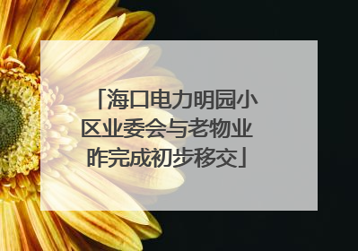 海口电力明园小区业委会与老物业昨完成初步移交