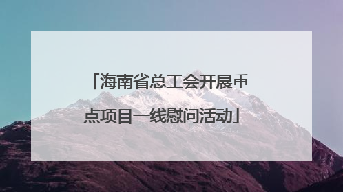 海南省总工会开展重点项目一线慰问活动