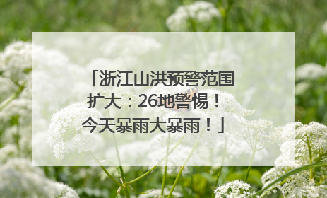 浙江山洪预警范围扩大：26地警惕！今天暴雨大暴雨！