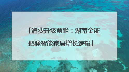 消费升级前瞻：湖南金证把脉智能家居增长逻辑