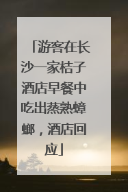 游客在长沙一家桔子酒店早餐中吃出蒸熟蟑螂，酒店回应