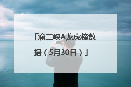渝三峡A龙虎榜数据（5月30日）