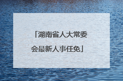湖南省人大常委会最新人事任免
