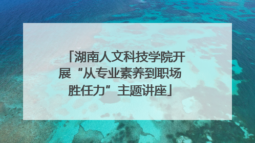 湖南人文科技学院开展“从专业素养到职场胜任力”主题讲座