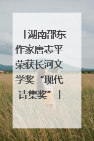 湖南邵东作家唐志平荣获长河文学奖“现代诗集奖”